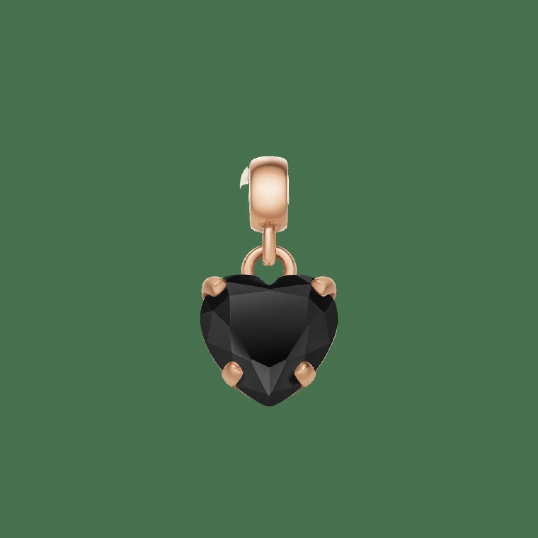 Daniel Wellington Heart Black Crystal Charm RG> Ciondoli