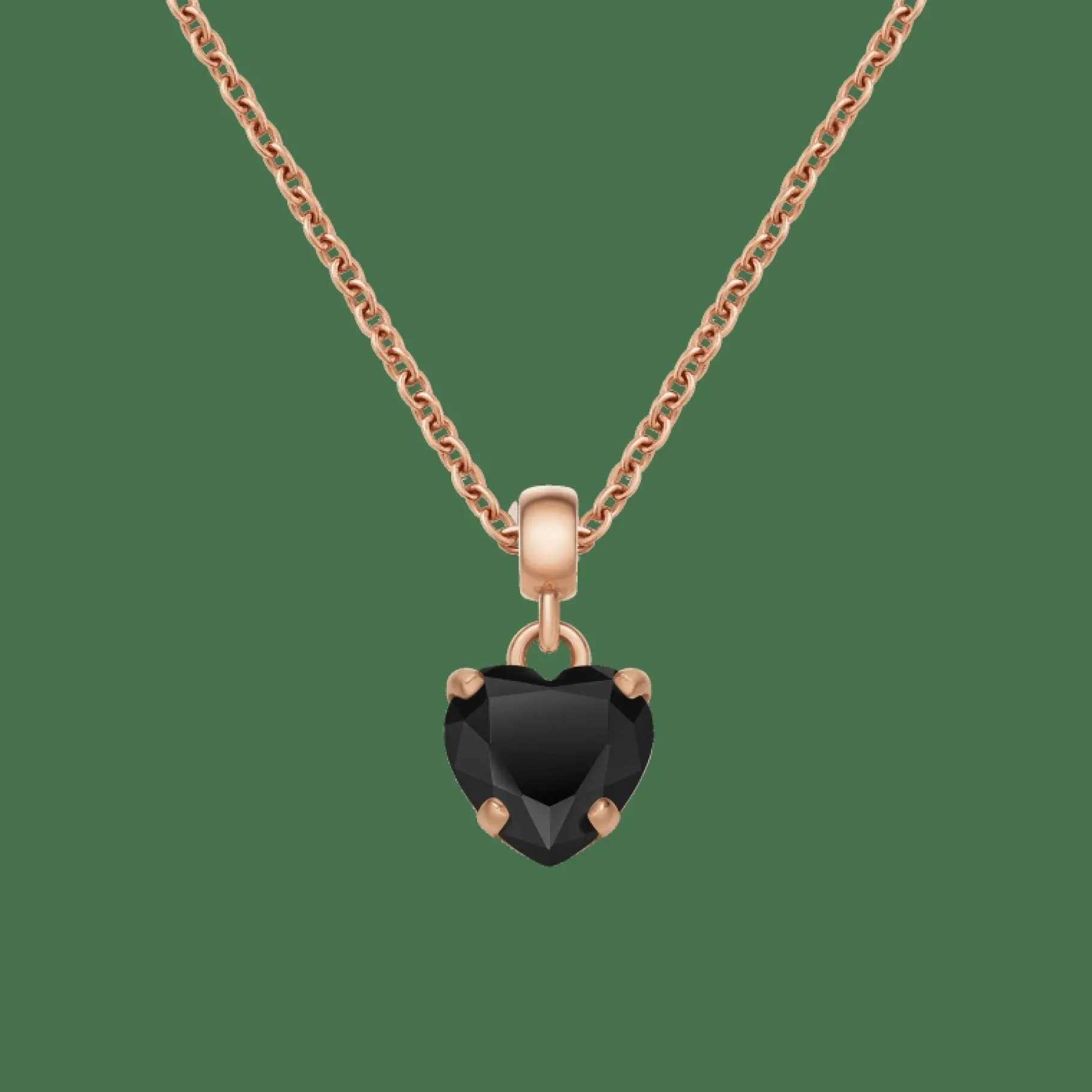 Daniel Wellington Heart Black Crystal Charm RG> Ciondoli